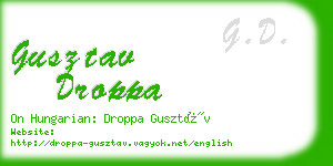 gusztav droppa business card